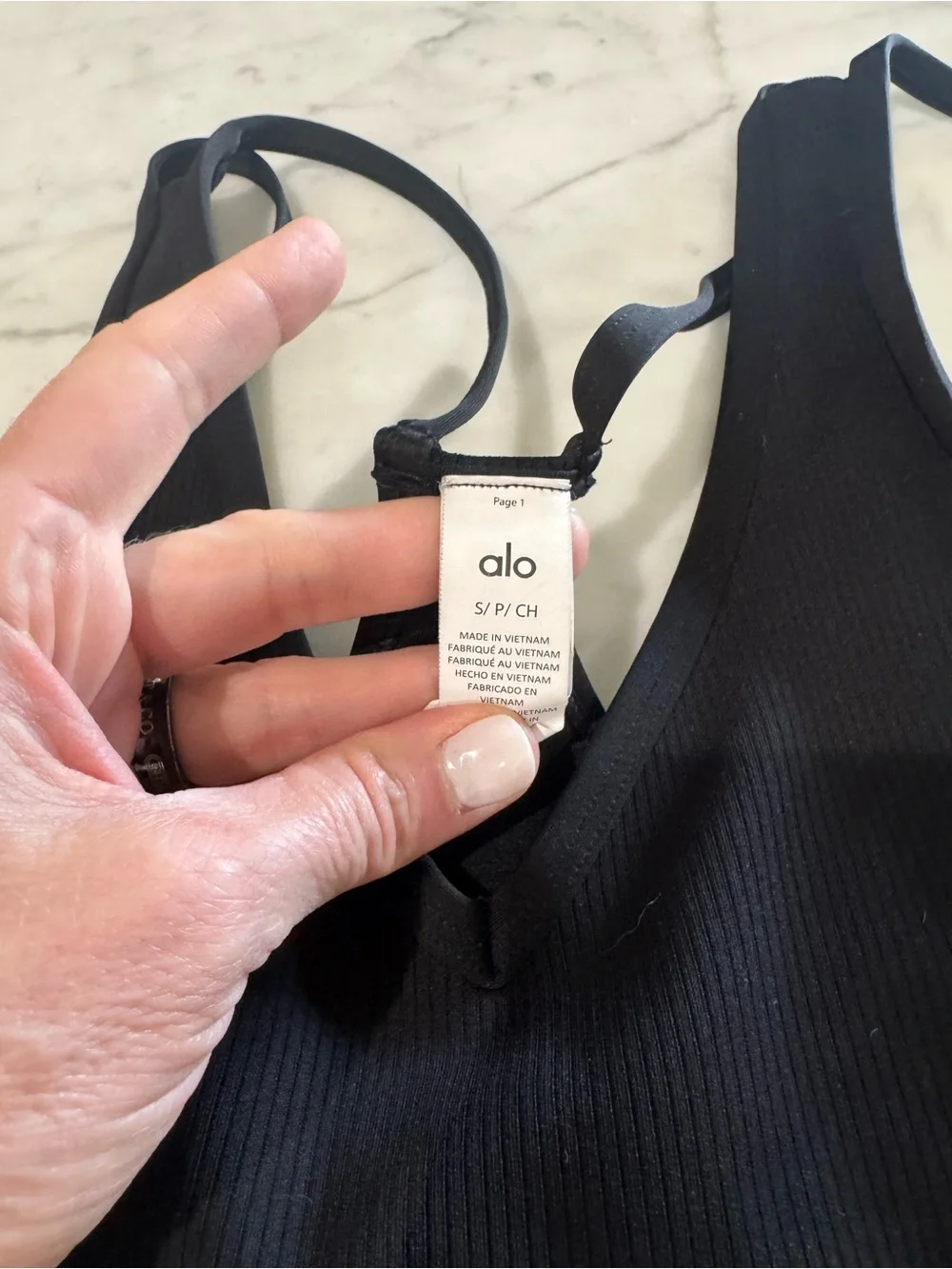 Alo Yoga Airlift Jump Start Ribbed Bra in Black Size Small